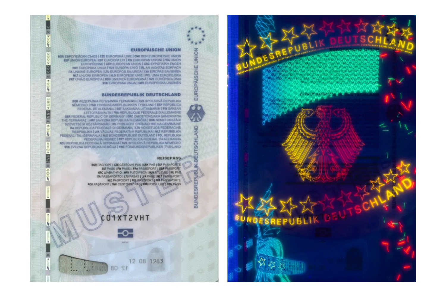Scrambled Latent Images in Passports